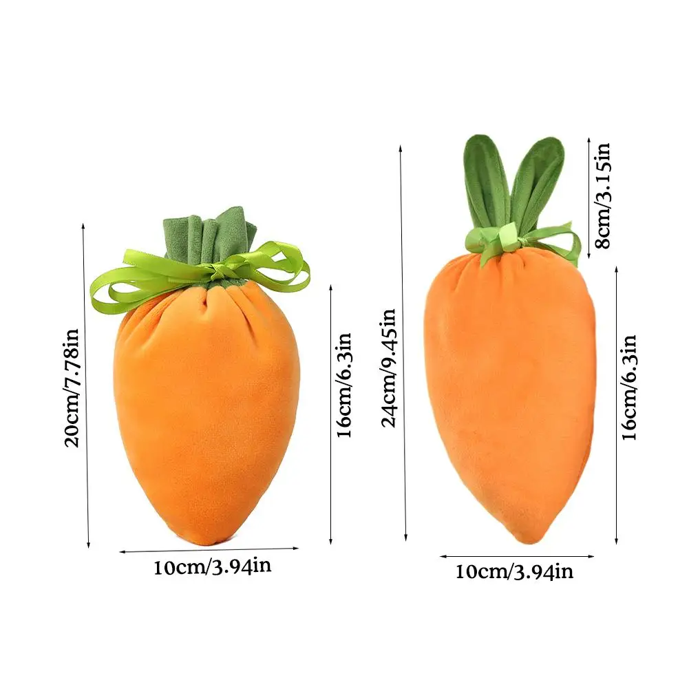 

1pcs Cute Velvet Carrot Gift Bags Drawstring Baskets Snacks Cookies Packing Birthday Wedding Bags Candy Easter Supplies Par X2O7