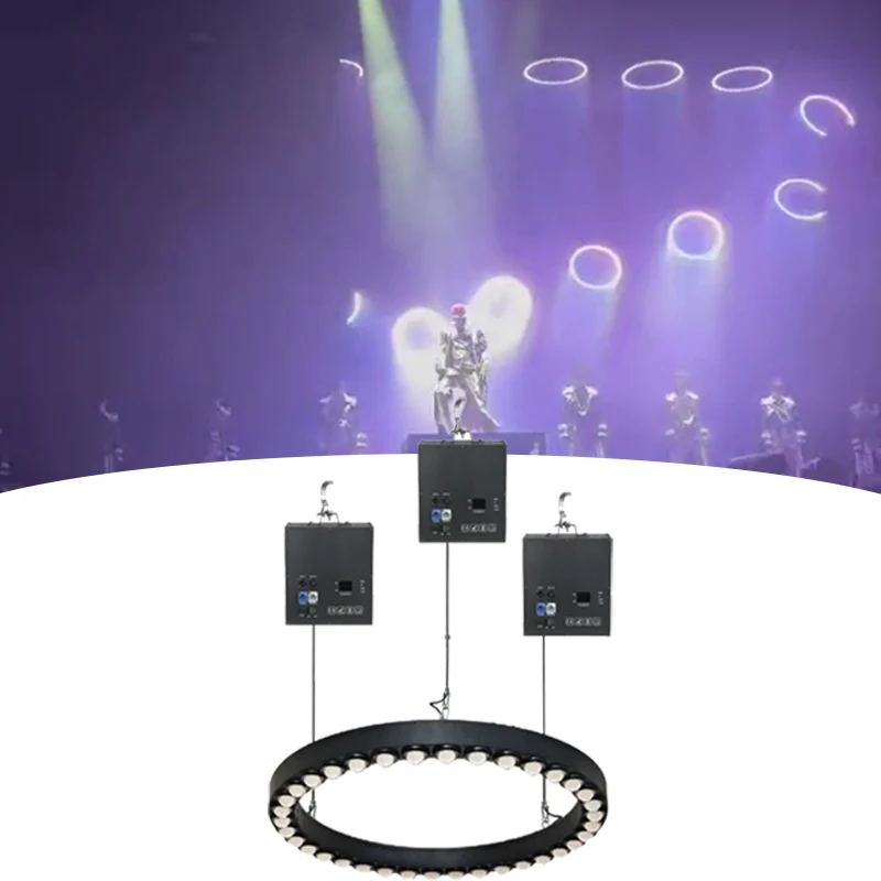 전문가용 키네틱 LED 링 라이트 풀 RGBW 컬러 UV 발광 프로젝션 무대 공연 사진 촬영 DJ 스튜디오 빔