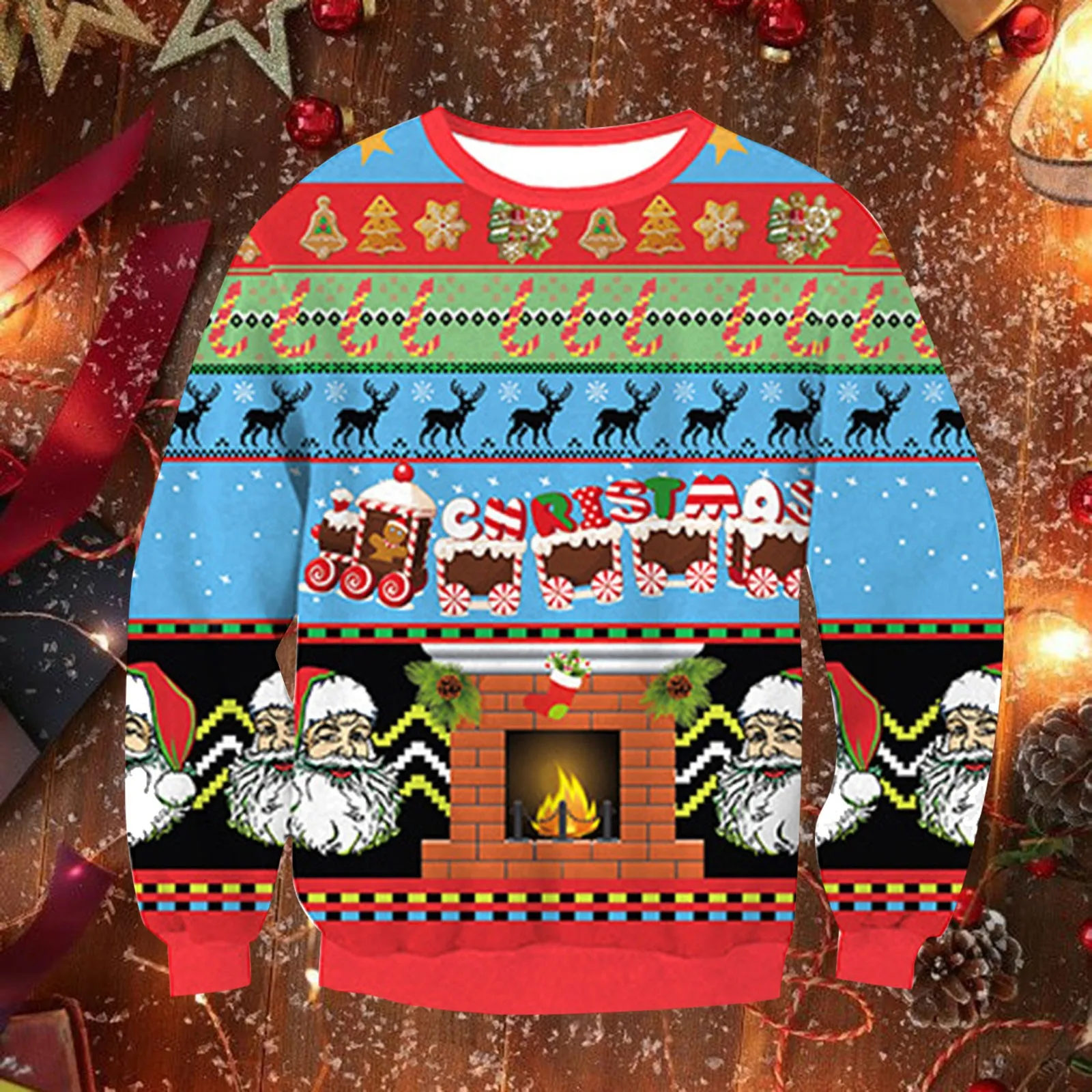 

Men'S Christmas Pullovers Navidad Funny Jumper Vintage Casual Sweatshirt 3d-Printed Pullover Themed Hoody Santa-Claus Sudaderas