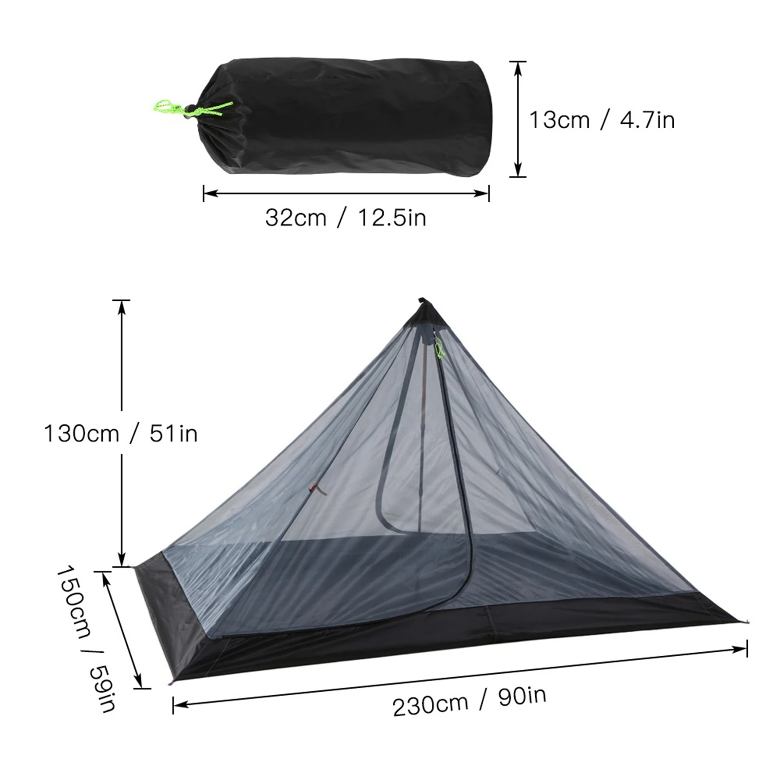 

Camping Mesh Tent Ultralight Insect Repellent Net Inner Tents Shield For Garden Outdoor Tent Accessories Double Side Zippers