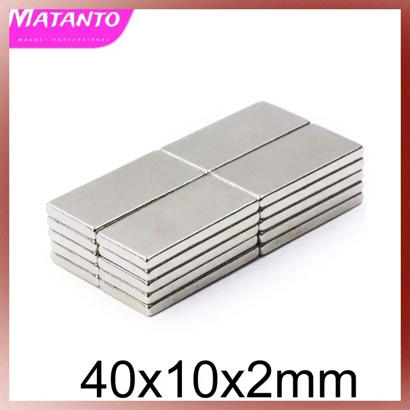 2/5/10/20/50 Pz Blocco Potente 40X10X2 Foglio Super Forte Magnete Di Terre Rare Spessore 2Mm Blocco Rettangolare Al Neodimio