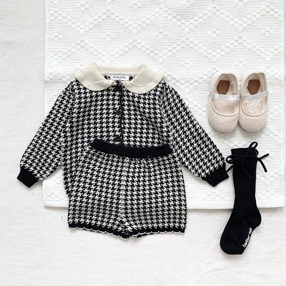 Autumn Winter Girl Knitting Sweater Set 2pcs Infant Baby Sweater Suit Warm Baby Boy Clothing Newborn Clothes 0-4 Years