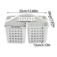 Plastic Shower Caddy Basket with Compartments Portable Cleaning Supply Storage Organizer with Handle for College Dorm Bathroom 4