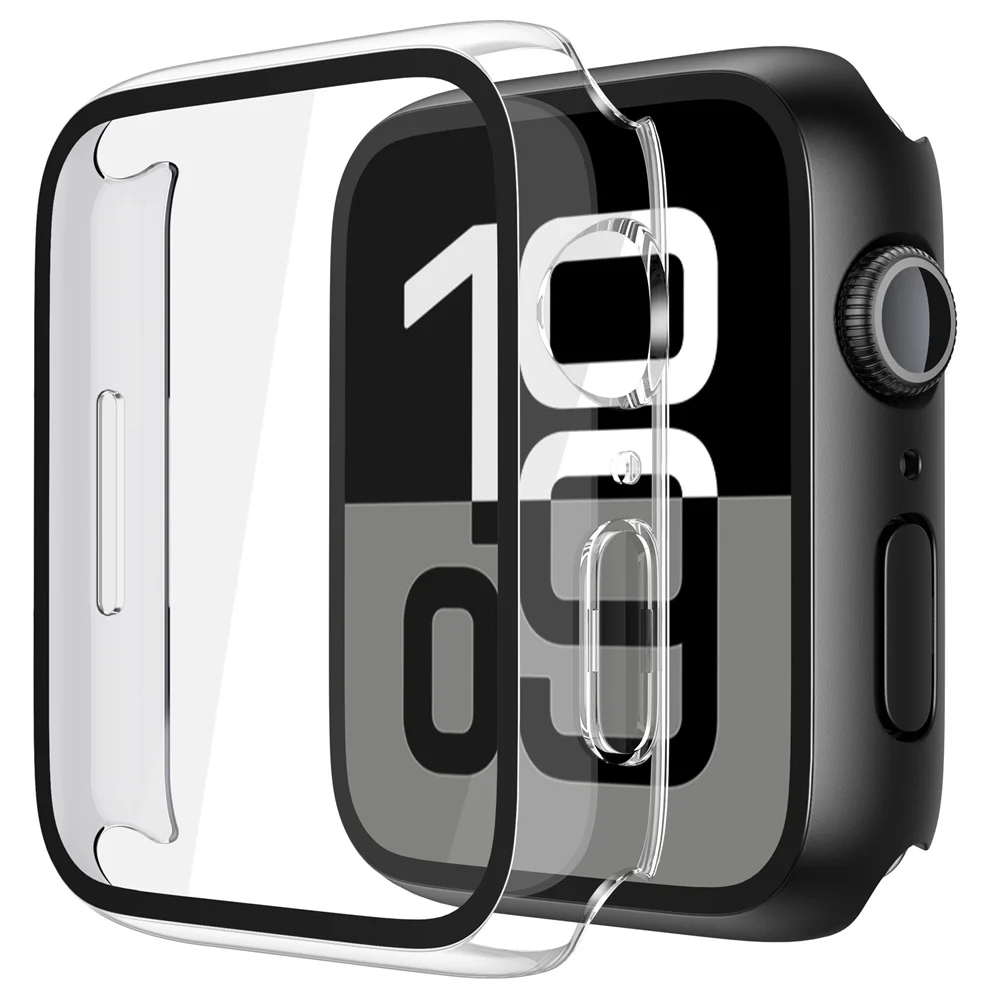 Sleek Plated Apple Watch Case with Glass & Bumper Screen Protector