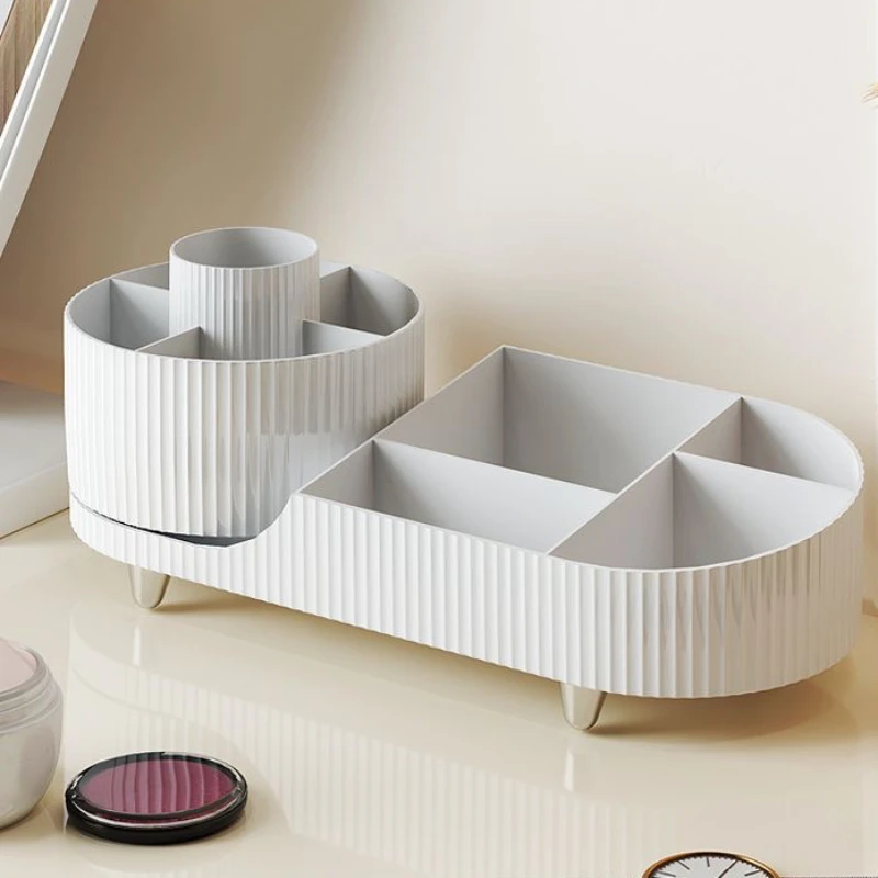 360°Rotating Makeup Organizer for Vanity Makeup Brush Holder Cosmetic Organizer Lipstick Eyebrow Pencil Holder Jewelry Container 6