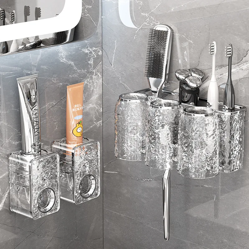 Automatic Toothpaste Squeezer Wall Mount Toothpaste Dispenser for Kids And Adults Toothpaste Storage Rack Bathroom Organizerer 4
