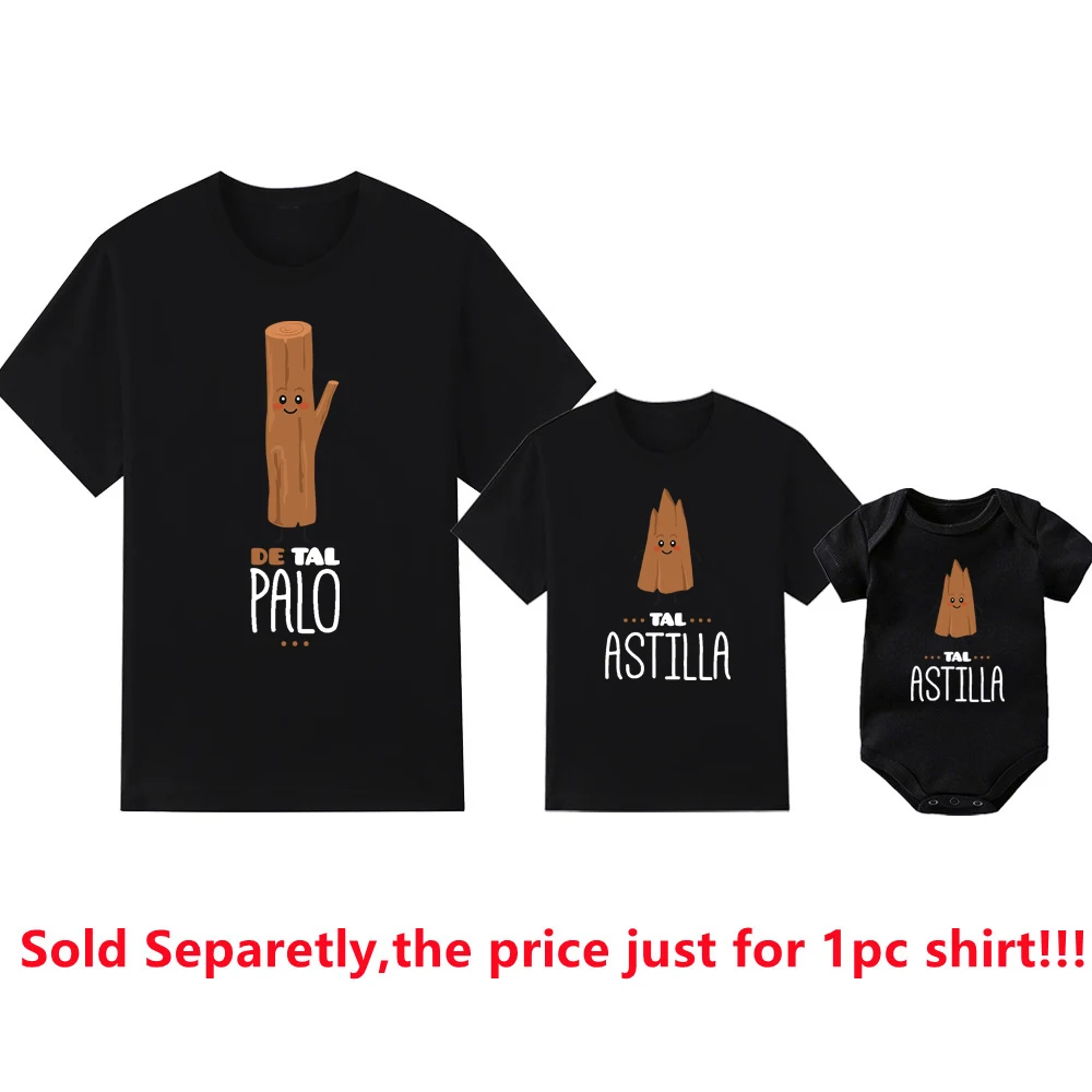 Funny Family Matching Shirts De Tal Palo Tal Astilla T-shirts Daddy and Boys Girls Tees Baby Rompers Father's Day Outfits Gifts 4