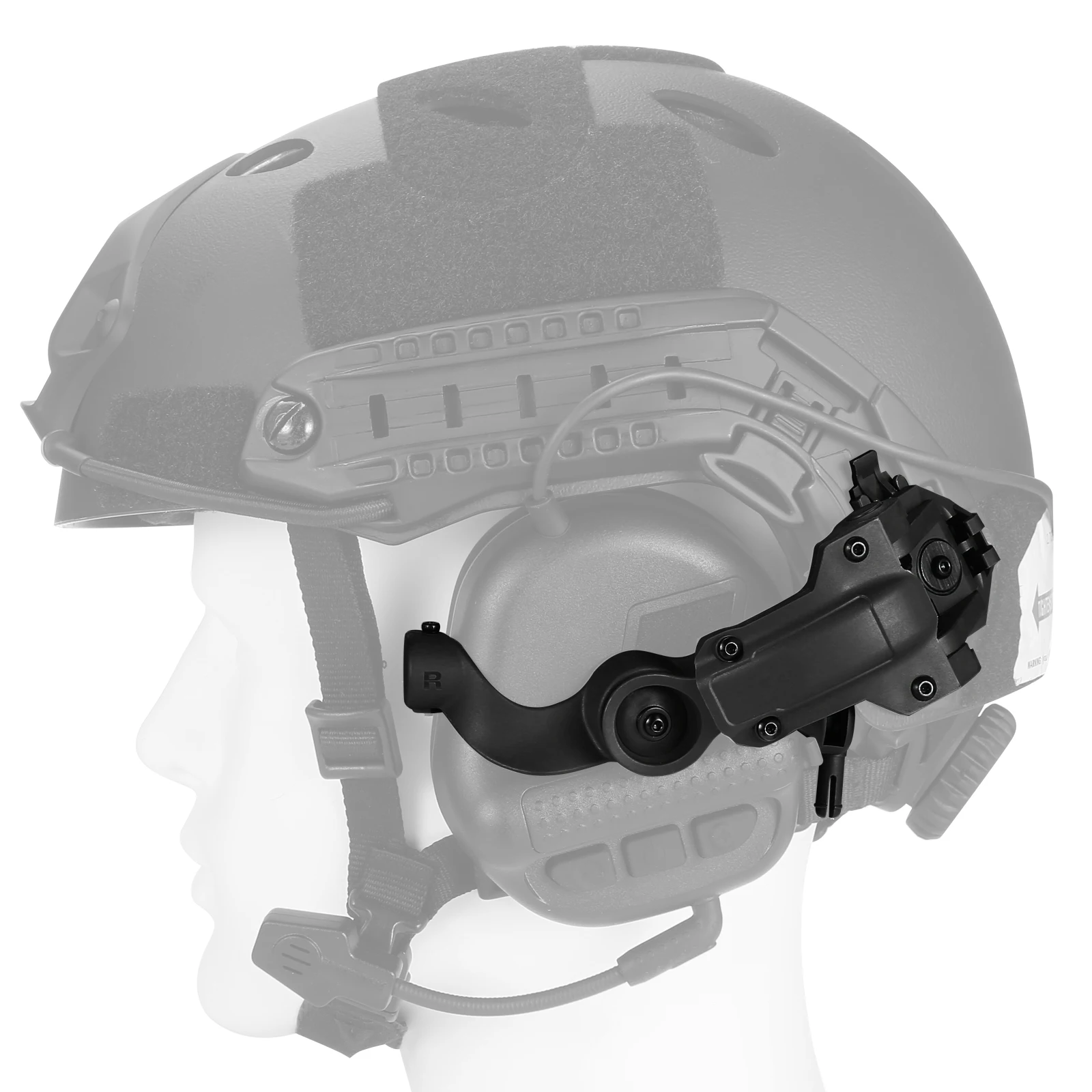 Headphone Mount Shooting Headset Bracket Kit Multi-angle Rotation Helmet Rail Adapter OPS Core ARC Team Wendy M-LOK Rail