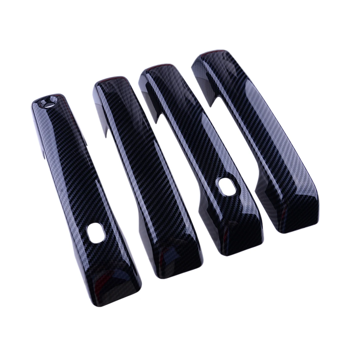 

4pcs/Set Car Exterior Door Handle Cover Trim Decor Cap Black Carbon Fiber Style ABS Fit for Ford F150 F-150 2021 2022