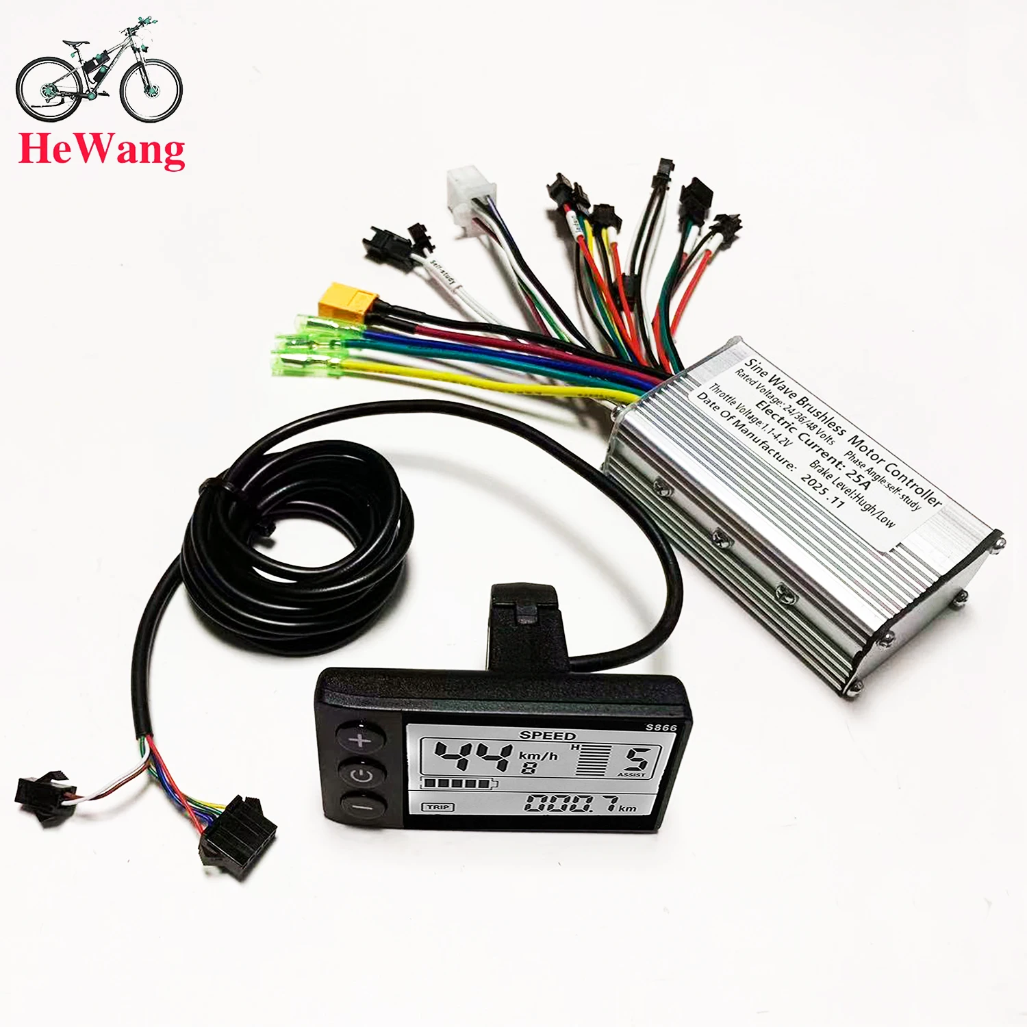 Controller display onda sinusoidale Ebike 25A tre modalità 24V/36V/48V con funzione di apprendimento Display LCD S866 Motore 350W-500W per scooter elettrico - immagine 4