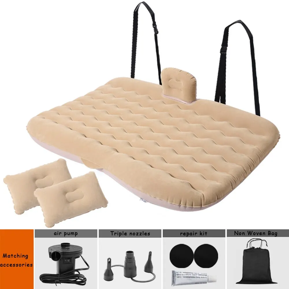 Universal Car Travel Inflatable Bed 80x130cm Auto Back Seat Trunk Mattress Air Bed Pillow Travel Camping Family Outing 1 Set