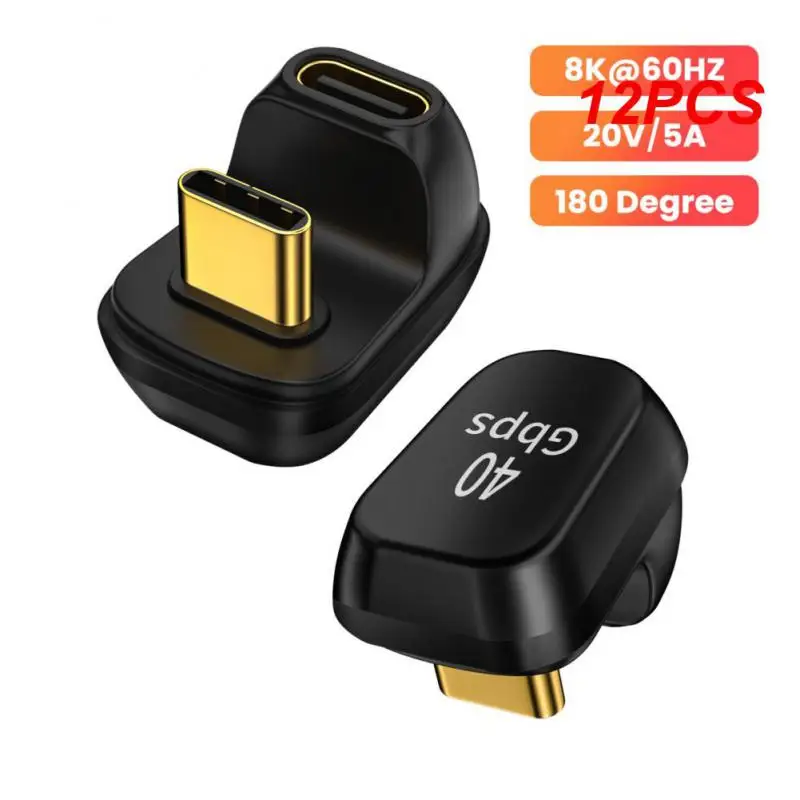 

12PCS 40gbps Usb C 180 Degree Angle Adapter Thunderbolt 3 4 Usb4 Type C Male To Female Converter Pd 100w 8k 60hz For Smartphone