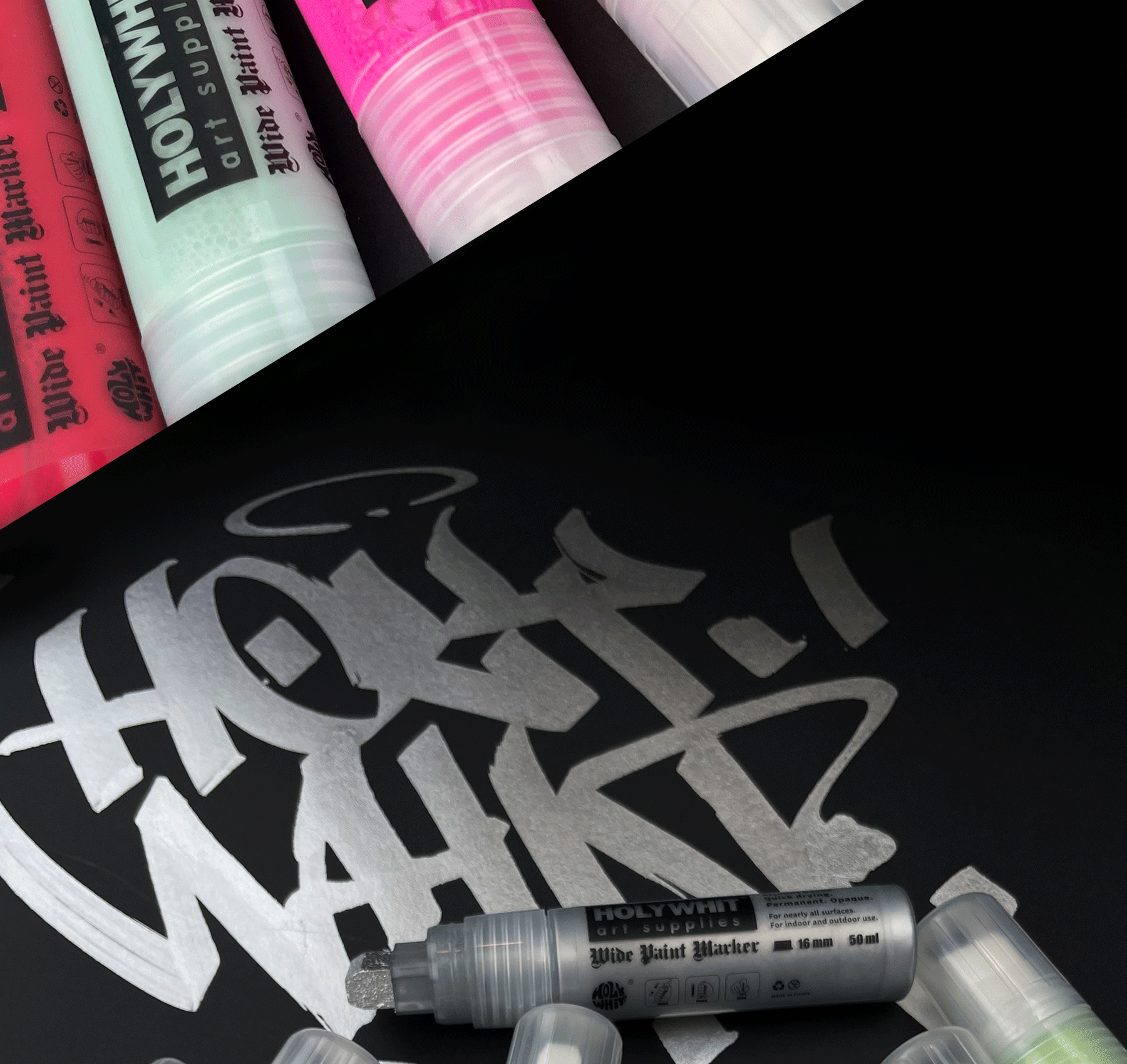 Holywhit doodle pen wide-head marker 16mm highlighter Paint pen waterproof  marker pen can be inked - AliExpress