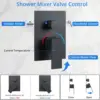 Shower Faucet Set Matte Black Shower System, with 10 inch Shower Head and Handheld Spray Rain, 2 in 1 Wall Mounted 2