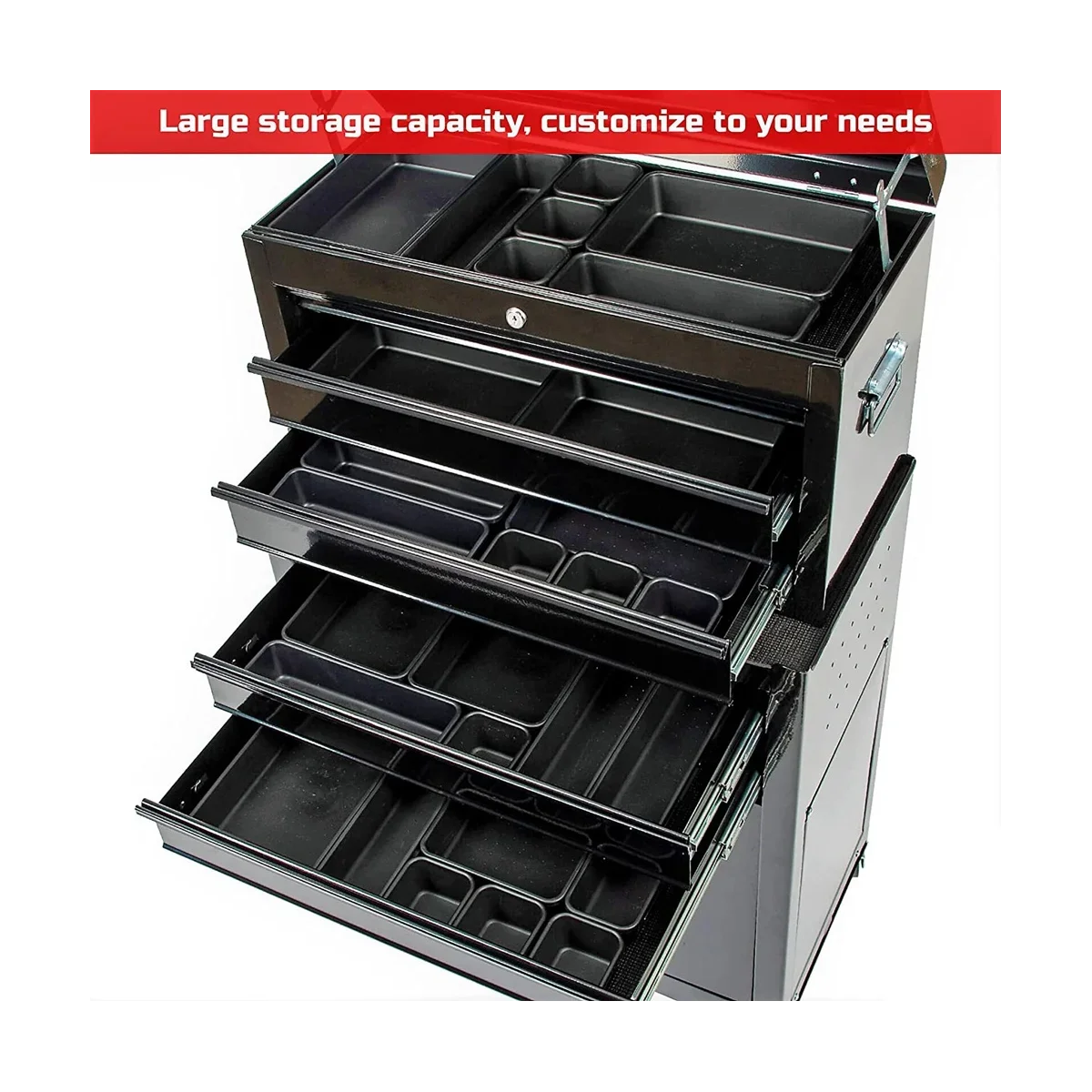 

Divider Set, Storage Toolbox Tray, Pack Tray 32 Drawer Bins, Box And Organizer Black Tool