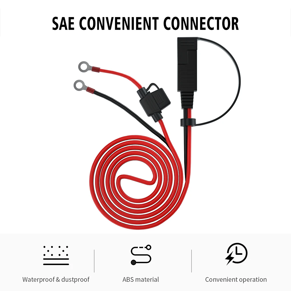 

Motorcycle Battery SAE to Ring Power Cable 10A Output Terminal Connector Vehicle Tablet Replacing Extension Charger