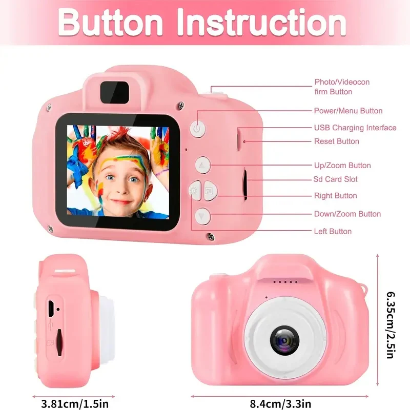 ZWN Children Digital Cameras 1080P HD Camera Video Toys 2 Inch Color Display Outdoor Camera SLR Camera Kid Toy+TF Memory Card - Image 4