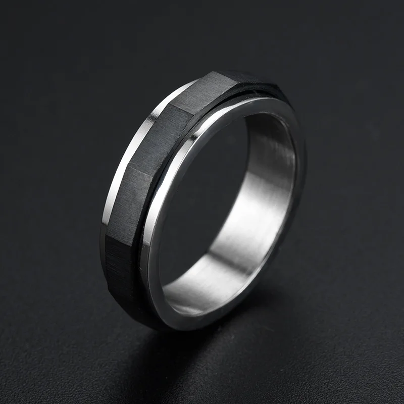 Anxiety Fidget Rings For Men Homme Stainless Steel Spinner Minimalist Rhombus Section Couple Ring Lover Gift Engagement wedding rings finger rings engagement rings zircon rings couple rings crystal rings stainless steel rings metal rings fidget rings
