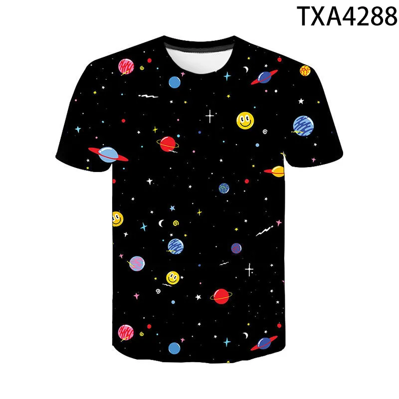 

2020 New Summer Starry Sky 3D T Shirts Casual Streetwear Boy Girl Kids Fashion Men Women Children Printed T-shirt Tops Tee