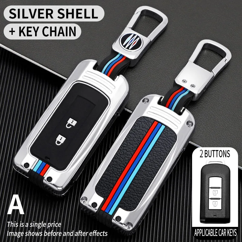 Car Key Case Fob Shell Cover For Mitsubishi ASX L200 Outlander Eclipse Cross Pajero Sport Lancer Accessories Styling Keychain - S5292e341e5d743d6aec422b553b7481at