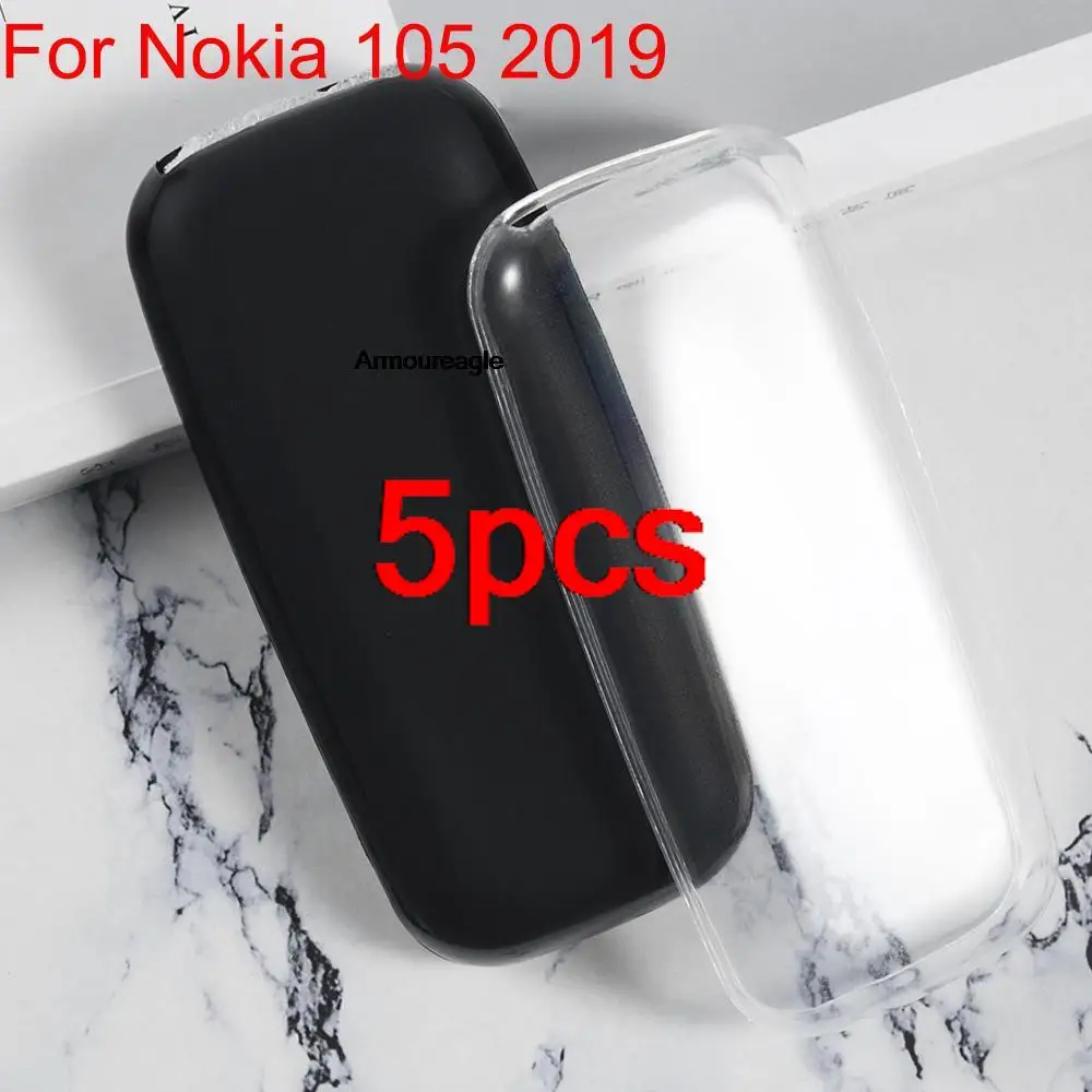 5 Pezzi Per Nokia 105 (2019) 1.77 Pollici Ta-1203, Ta-1174, Ta-1010, Ta-1034 Custodia Protettiva In Silicone Per Telefono Con Protezione Posteriore Mo