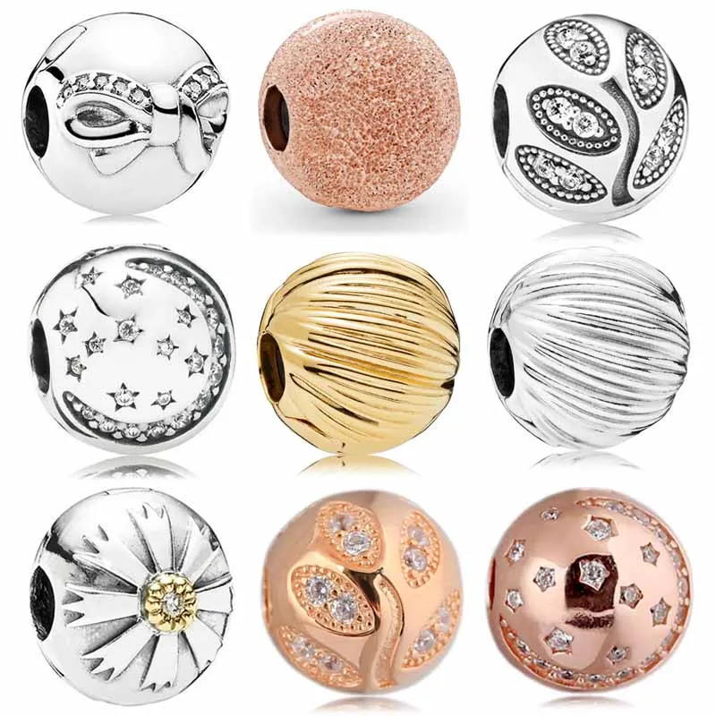 

Original Twinkling Night Star Organic Lines Seeds Leaves Clip Beads Charm Fit Pandora 925 Sterling Silver Bracelet Diy Jewelry