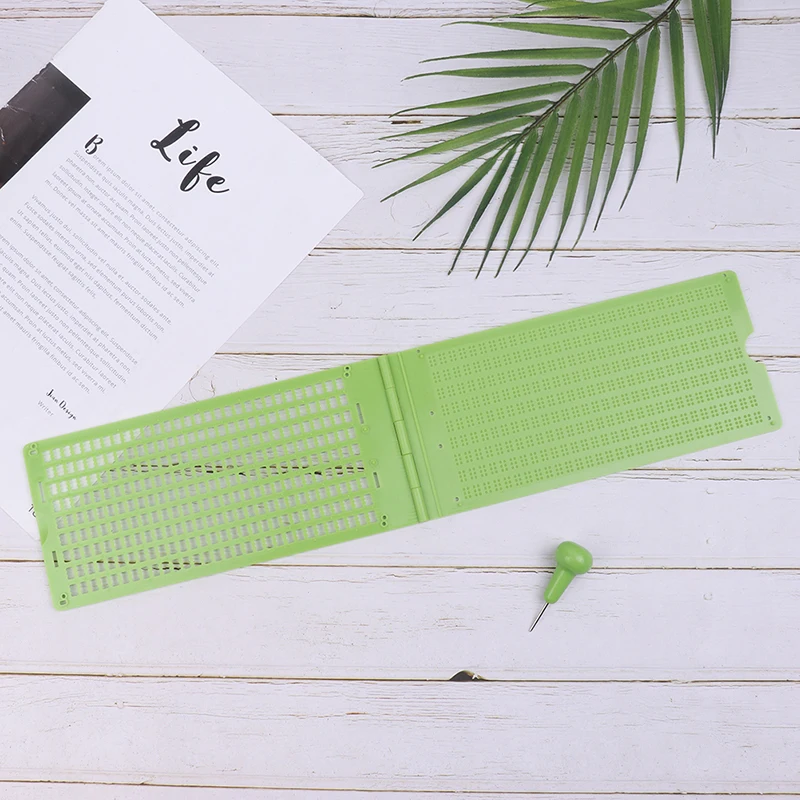 1Set 9 Lines 30 Cells Plastic Braille Writing Slate With Stylus plastic braille writing slate