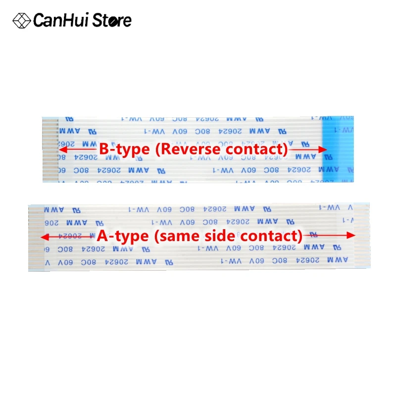 10Pcs 0.5MM FPC FFC Flexible Flat Cable A/B Type 50-300mm 10-60PIN