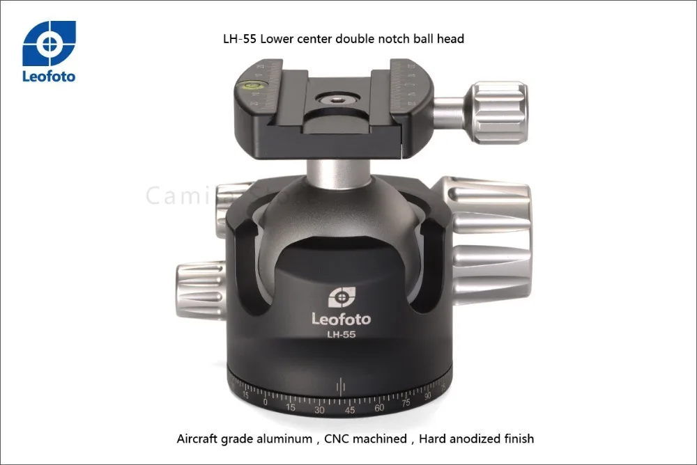 

Aluminum Alloy Camera Tripod Ball Head low profile LH-55 compatible for Gitzo for Manfrotto Sunwayfoto tripod XB-44 RRS BH-40