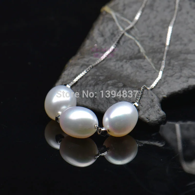 Real Natural Freshwater Pearl Necklace Women,Wedding Cute 925 Silver Pendant Necklace Daught Birhtday Gift 3