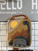 Baby Toddler Cartoon Dinosaur Backpacks With Zipper Soft Color Matching Canvas Skin Two-shoulder Bags Small Children Schoolbag 5