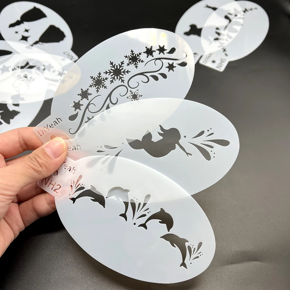 Face Painting Template Face Painting Stencils Solid Outline Stencil Templates Professional Body Art Practice Makeup Tools Animale Rabbit Tiger 9PCS