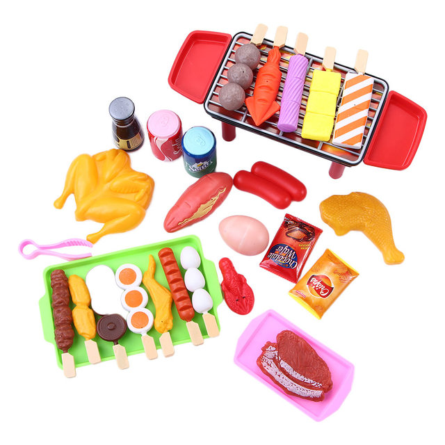Simulation Barbecue Food Set for Baby Pretend Play Kitchen Kids Toys Cookware Role Play Educational Gift Toys for Children