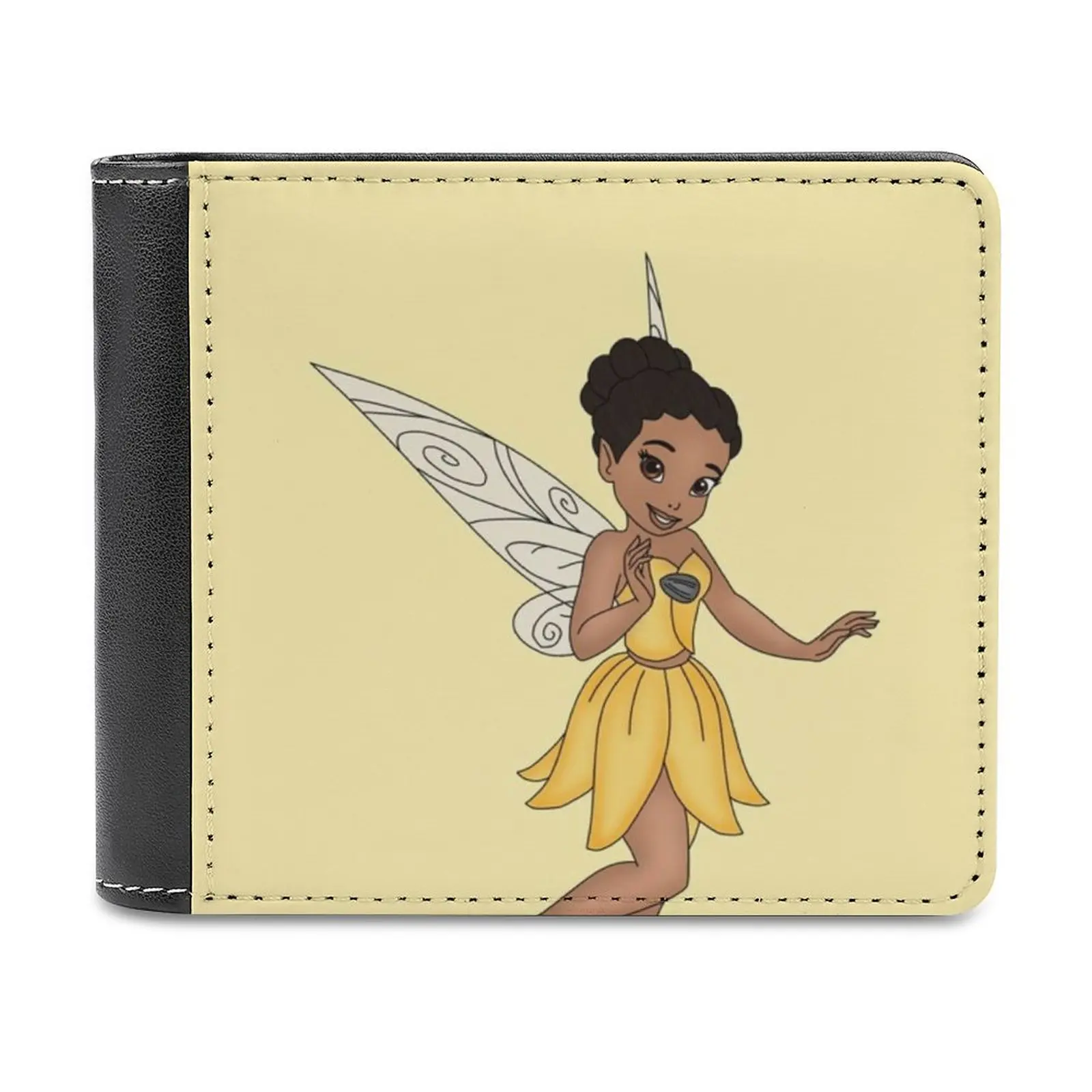 

Кошелек iriдесс мужской кожаный, светильник узор, короткий бумажник, модный клатч с несколькими кармашками для карт, сказочный светло-желтый