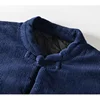 Winter Men's Traditional Chinese Warm Cotton Padded Jacket Long Sleeve Corduroy Tang Suit Stand-Up Collar Kung Fu Outerwear 2