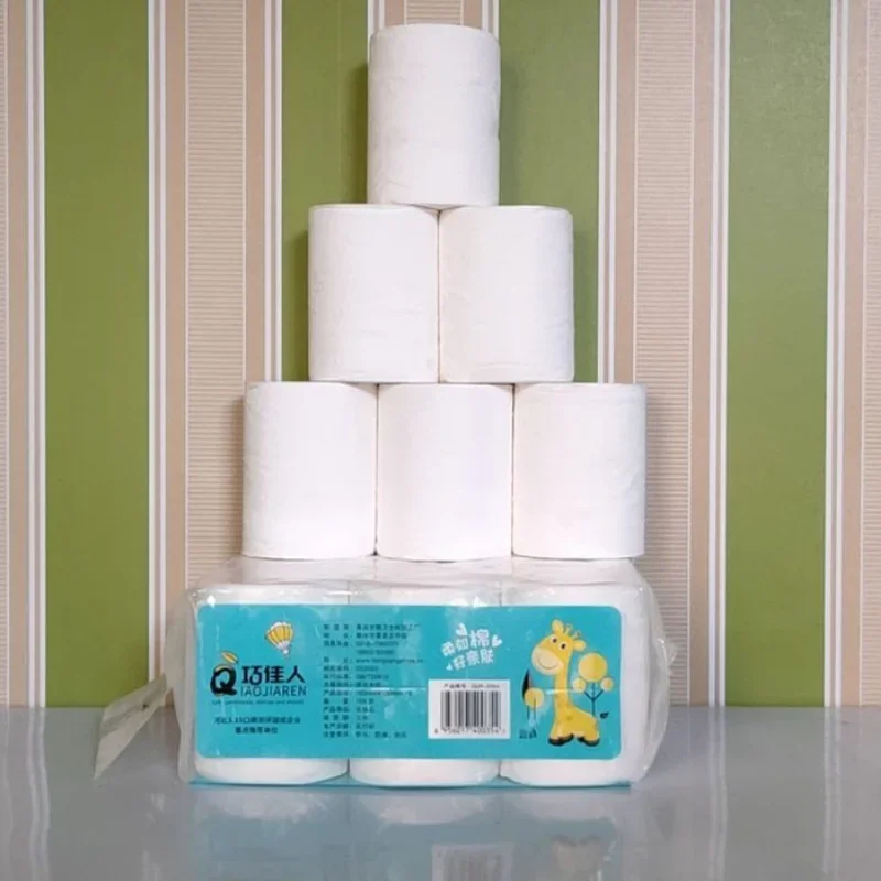 Toilet Paper White Virgin Wood Pulp 5 Layers Soft Comfortable Household Coreless Rolls Toilet Tissue Disposable Supplies 6 Rolls