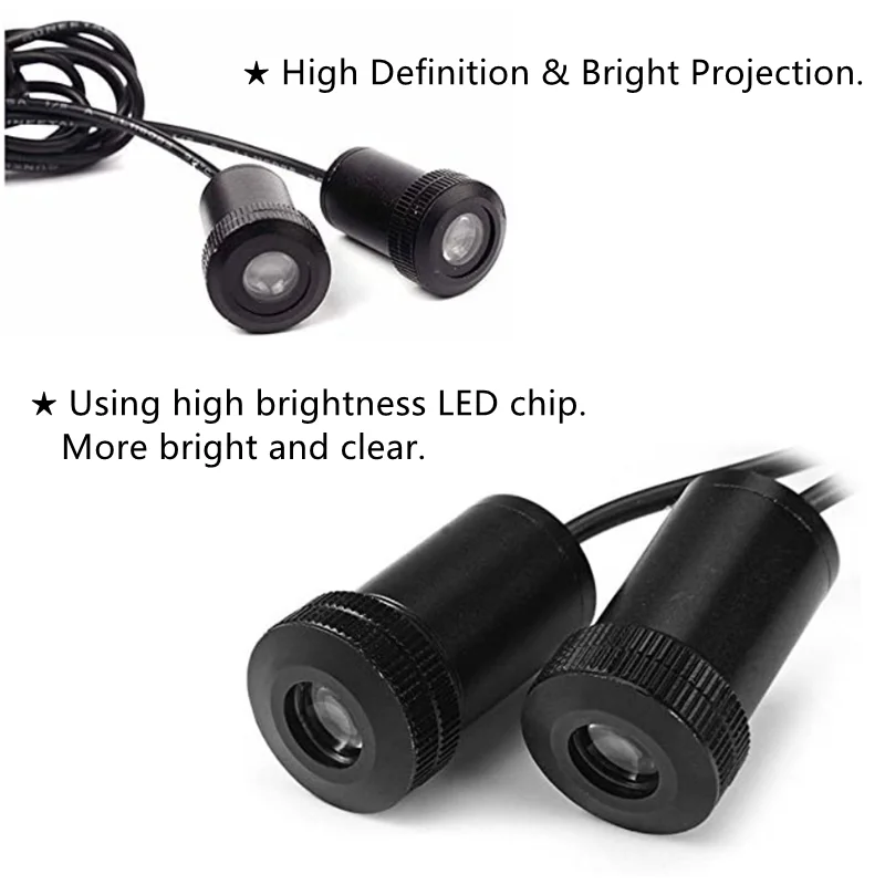 2Pcs Universal Car Door Lights Led Badge Welcome Light Logo HD 