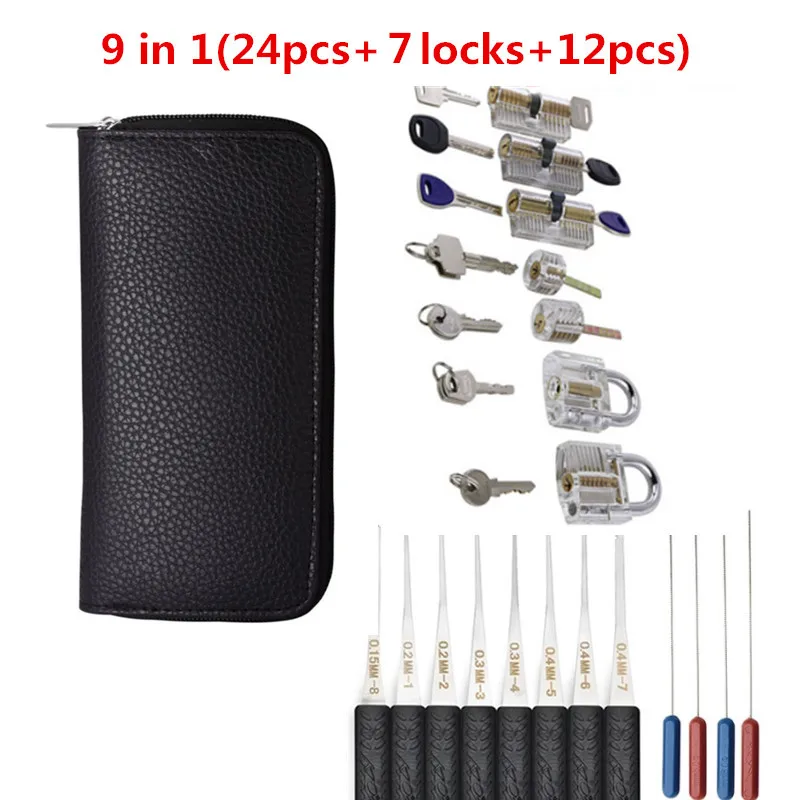 Locksmith Tools Lock Pick Tools Lock Pick Set 24PCS Transparent Practice Locks