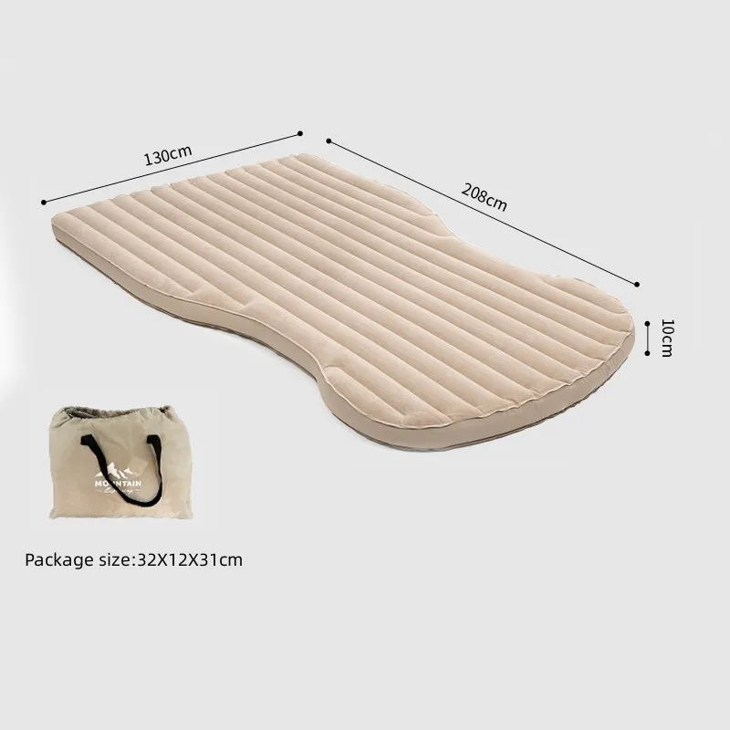 Tesla Model Y PVC Flocking Inflatable Mattress Folding Car Outdoor Travel Sleeping Bed Portable 10cm Thick Car Rear Seat Mat
