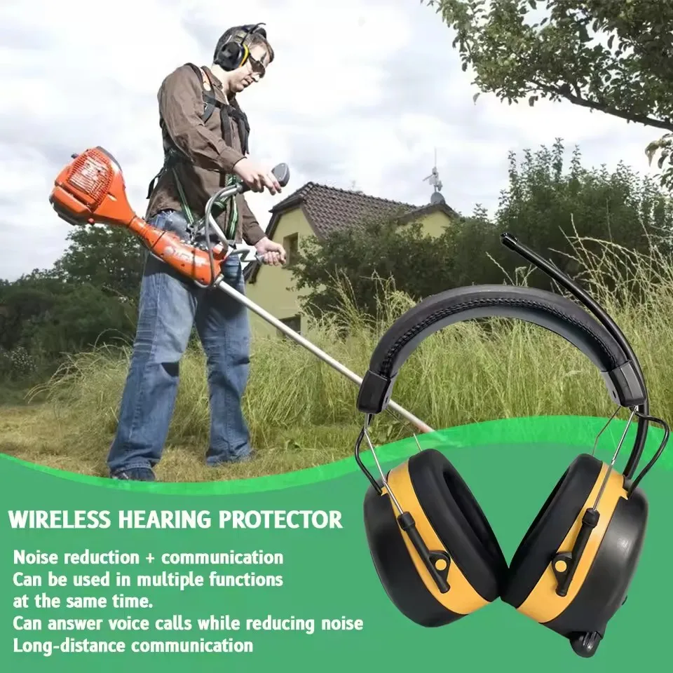 AM/FM Radio Headphones with Noise Canceling Hearing Protection and Bluetooth Calling for Work/Study/Entertainment NRR 30dB