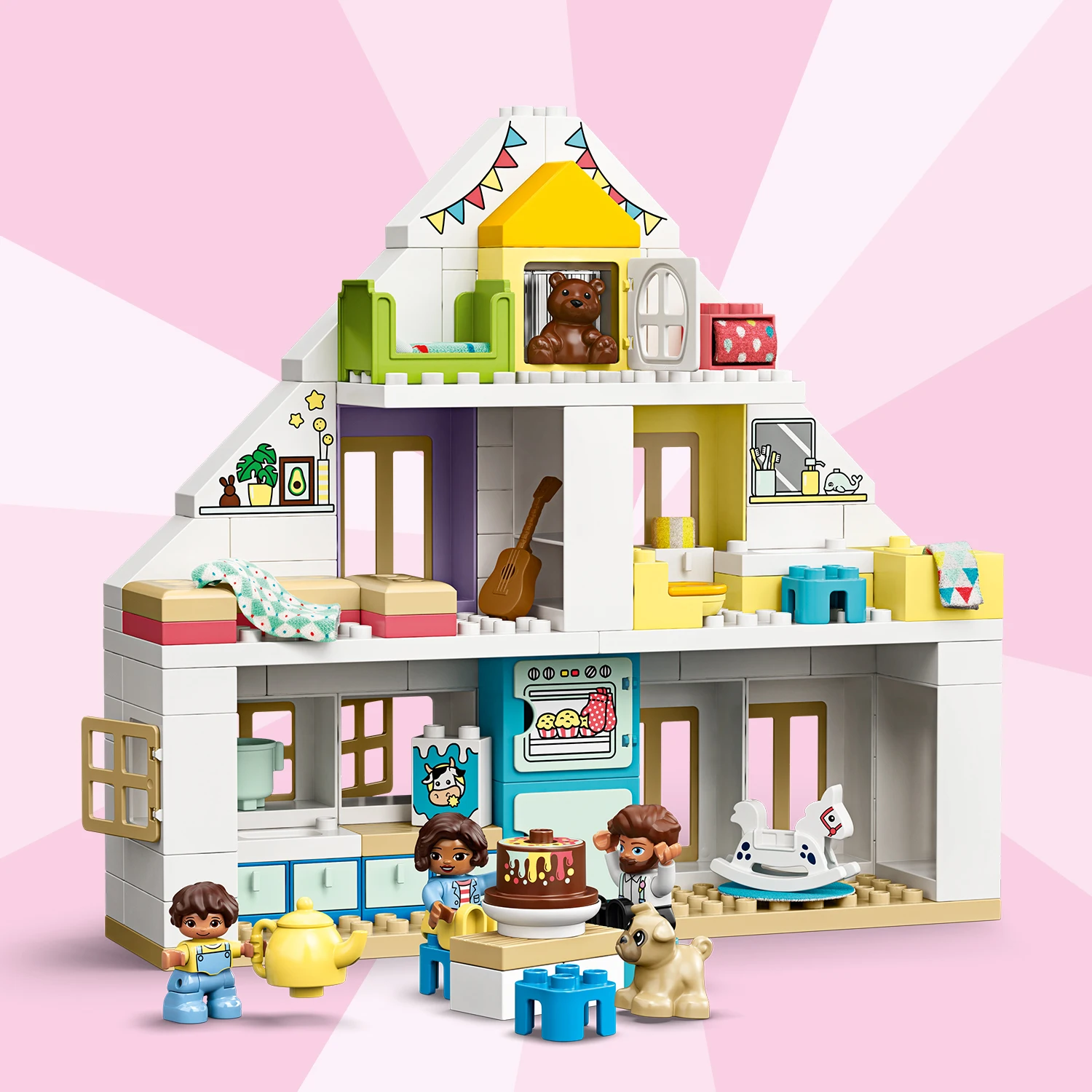 deze Moderator steenkool Lego & Duplo Stad Modulaire Playhouse 10929 Poppenhuis Met Meubels En Een  Familie, grote Educatieve Speelgoed Voor Peuters (130 Stuks)| | - AliExpress