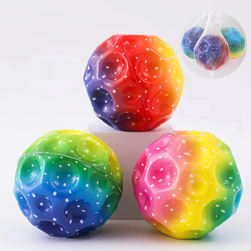 

Bouncing Balls for Kids Sports Toys PU Foam Solid Porous Bounce Balls Extreme High Bouncing Anti Gravity Moon Ball Children Toys