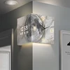 New Living Room Double sided Wall Clock Creative two face Clock Wall Light Lunar Corner Clock No Hitting Kong Digital Clock 4