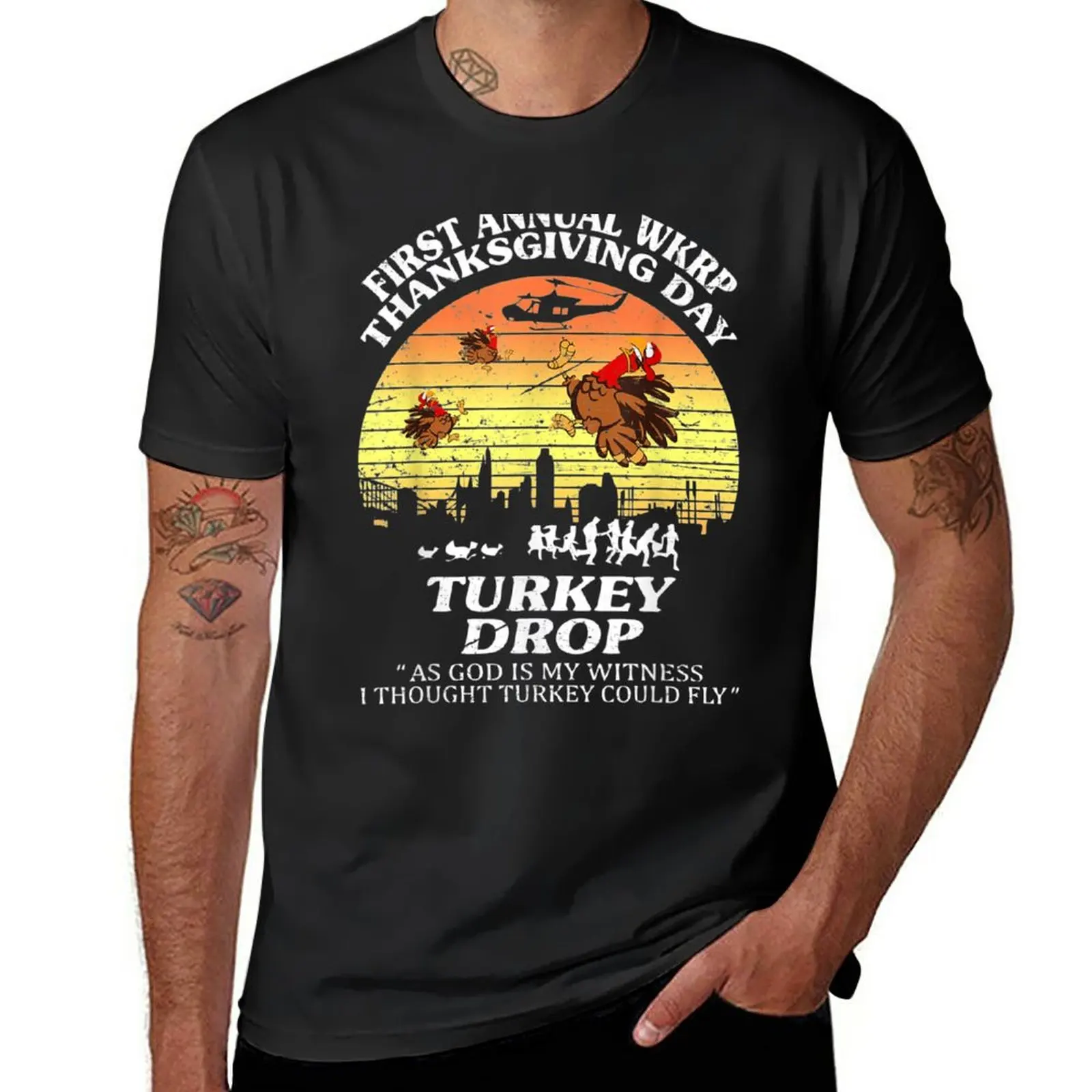 

New Wkrp-Turkey-Drop Thanksgiving Gift T-Shirt plain t-shirt t shirt man designer t shirt men