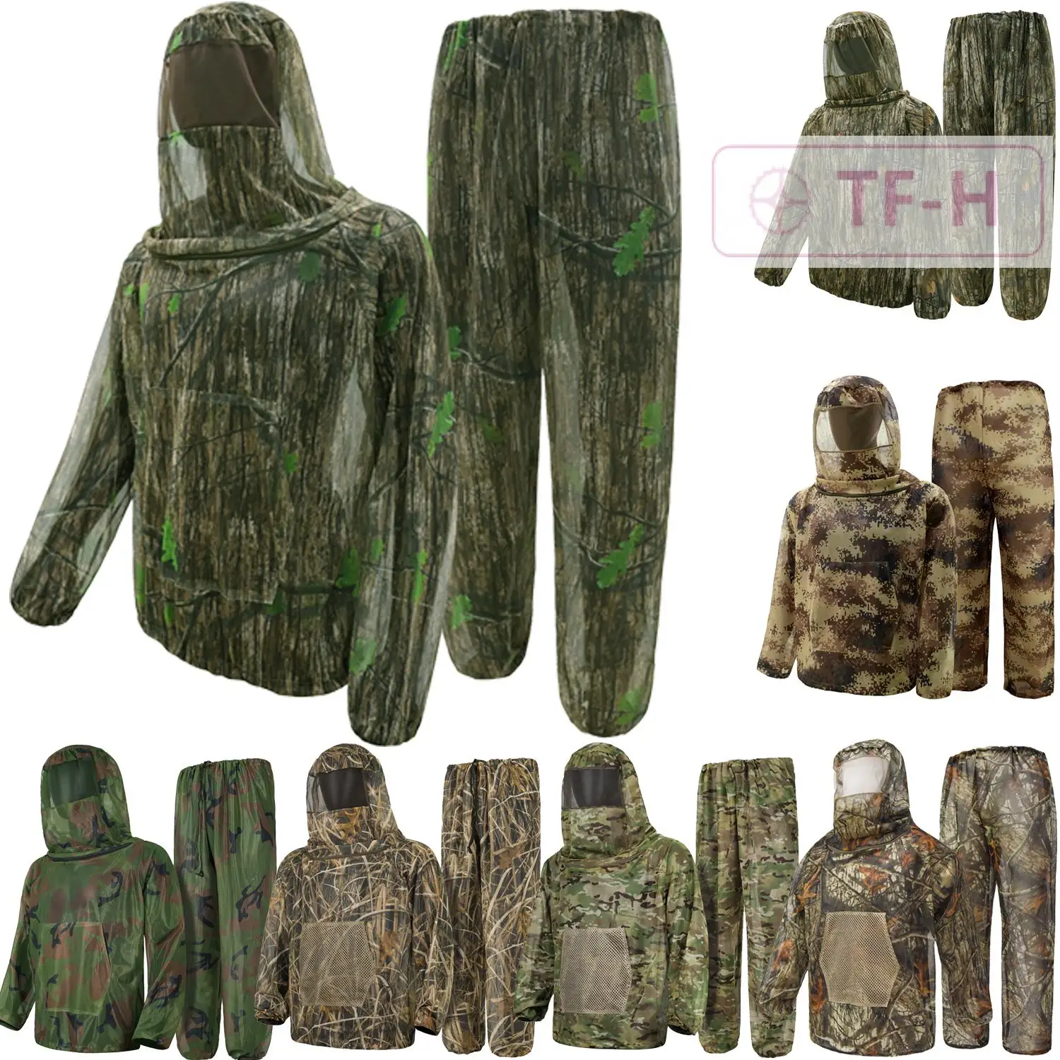 Vêtement entraînement chasse anti-moustiques pêche respirant combinaison ghille réglable vision filet