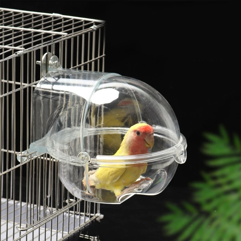 Parrot Bathtub For Cage Pet Bird Bath Tub Screw On Parrot Bath Tub Shower Box Transparent Bathing
