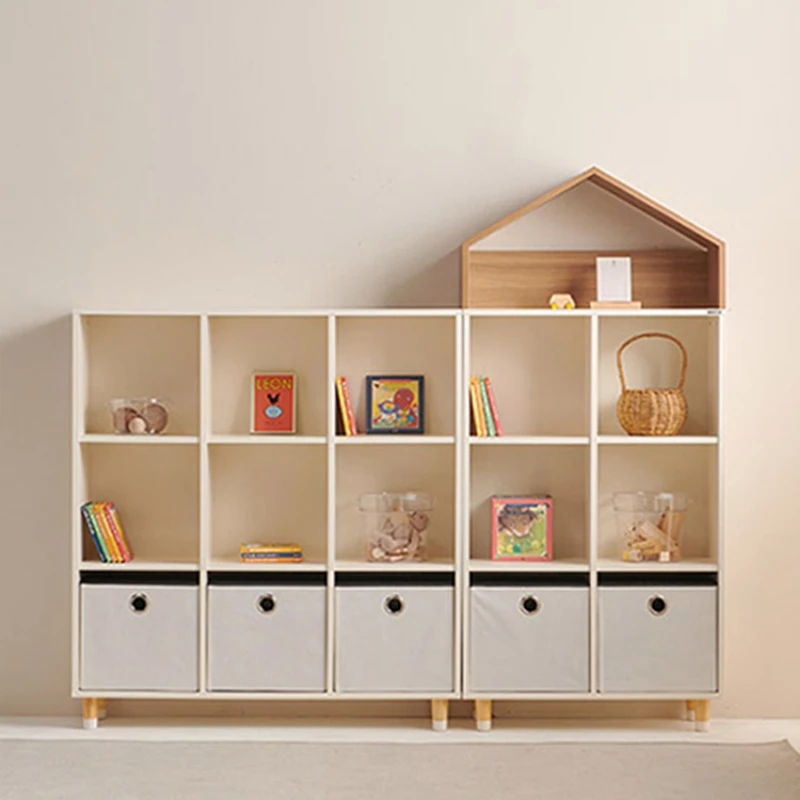 *Solid wood children's bookshelf, floor standing shelf, multifunctional storage cabinet
