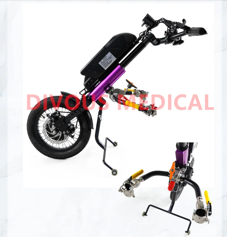 Power wheelchair trolley for disabled persons Attachable trolley