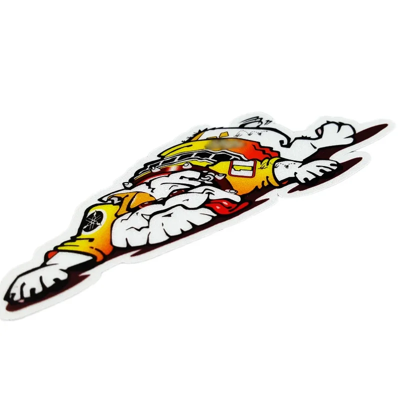 S236 Motorbike Stickers and Decals Cartoon Bulldog VR Rossi Pet Dog Guido GP Racing Reflective Waterproof Mark Motorcycle Helmet s226 moto gp racing stickers rossi cartoon moon waterproof motorcycle decals for ducati motorbike helmet trunk car door windows