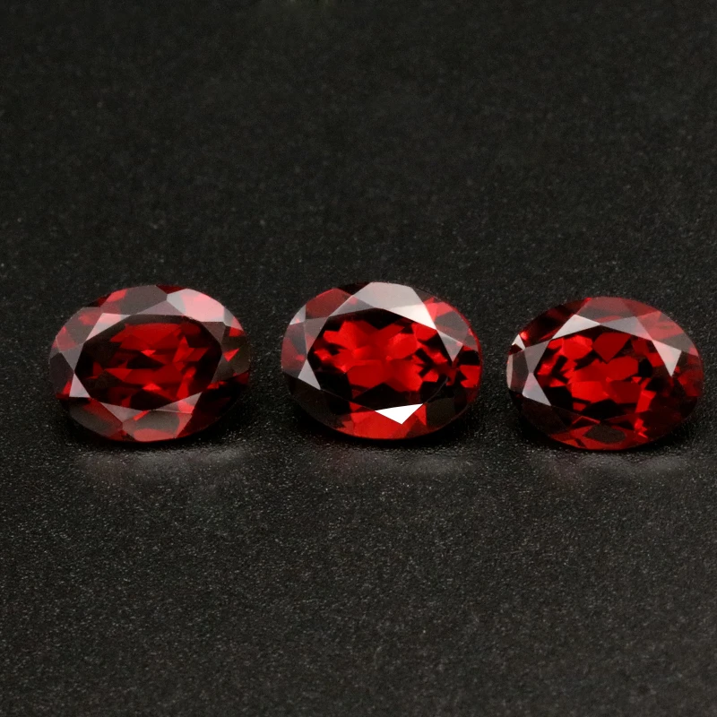 Gemstone Natural Red Garnet Loose Stone Oval Shape 7mm*9mm Good Cutting Good Fire Earring Ring Best Choice For Jewelry Design